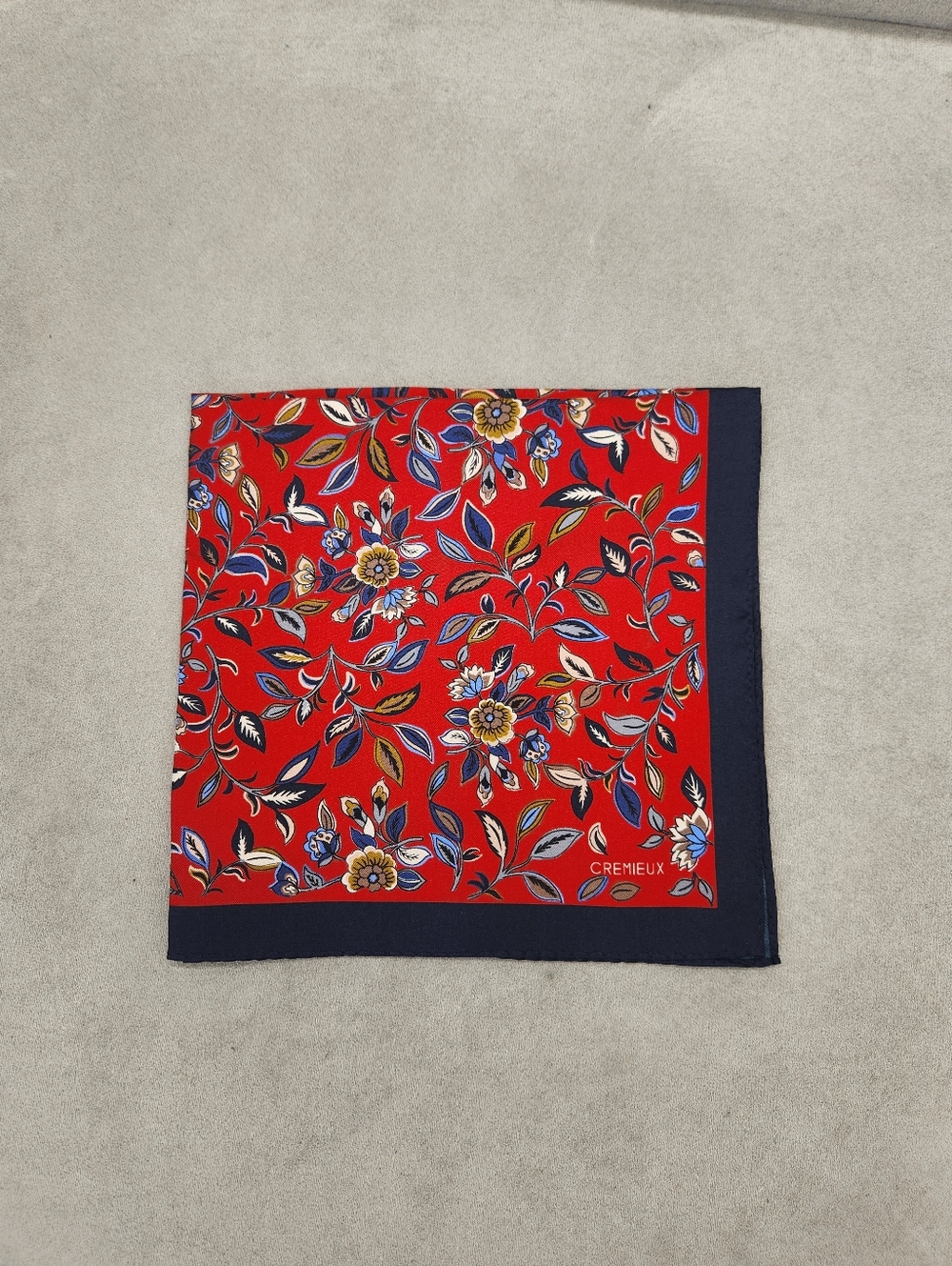 Cremieux Pocket Square Red Floral 100% Silk Pochette Formal Classic New $35